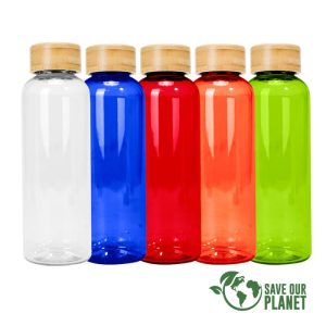 Botella PET tapa bamboo «AINOA» 550cc