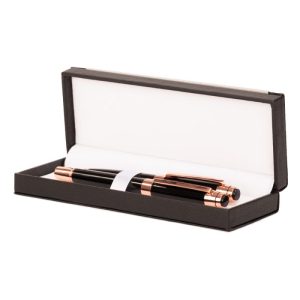 Set de Escritura «THORTON» negro con detalles encobrizados.