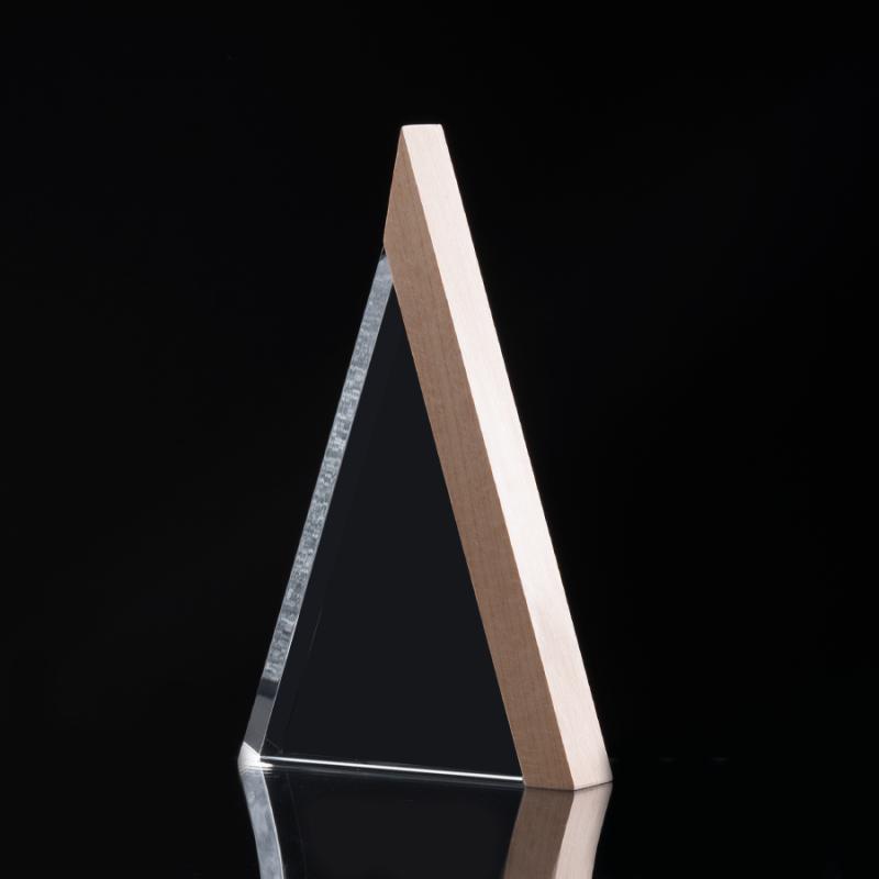 Trofeo Galvano de Madera y Cristal «Triangle»