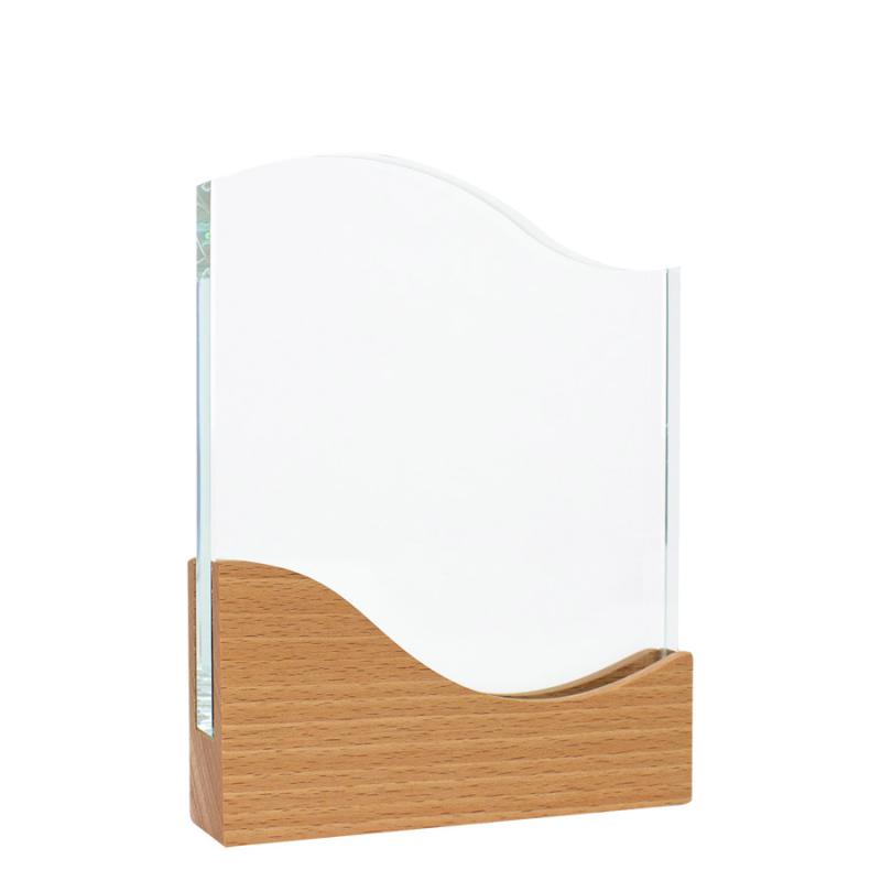 Trofeo Galvano de Madera y Cristal «Wave»