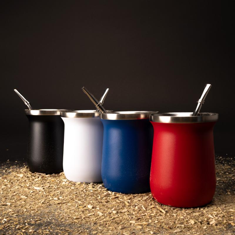 Vaso Térmico metálico «MATE» 300ml. con Bombilla